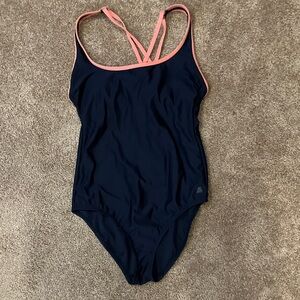 all in motion Navy One-Piece Swimsuit with Pink Trim